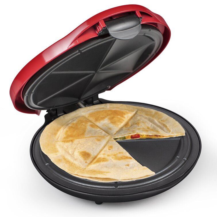 Taco Tuesday Deluxe 8-Inch 6-Wedge Electric Quesadilla Maker with Extra  Stuffing Latch